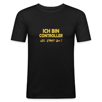 Profession Controller - Men's Slim Fit T-Shirt - black - Front - Nik (191cm)