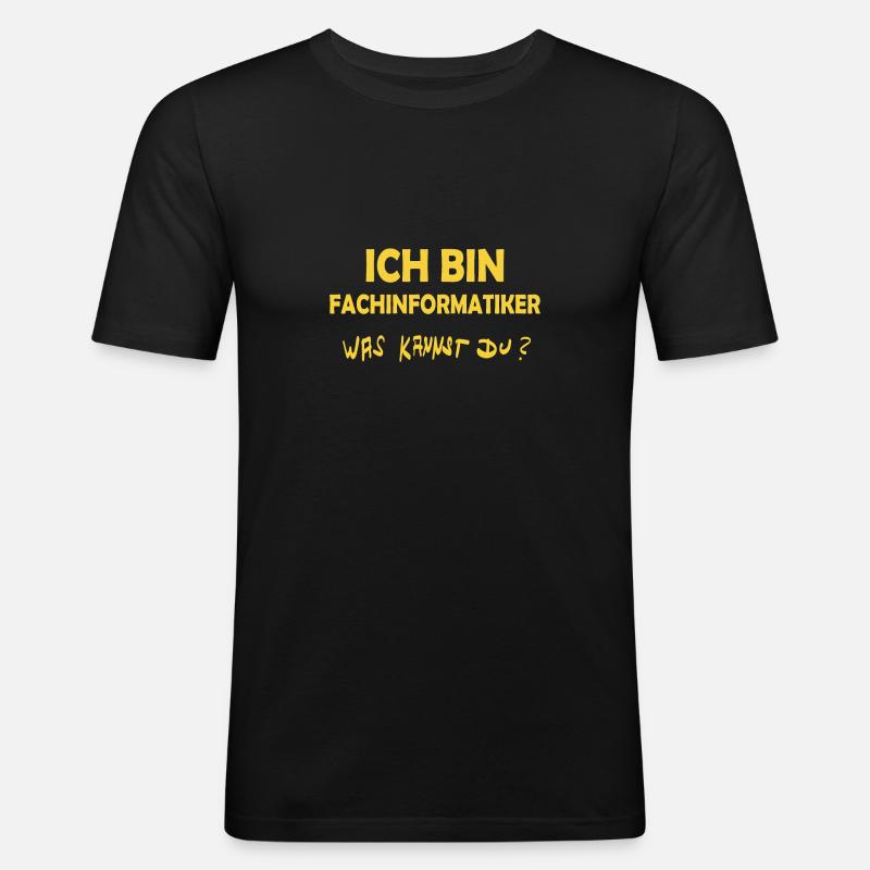 Fachinformatiker als Beruf - Männer Slim Fit T-Shirt - Schwarz