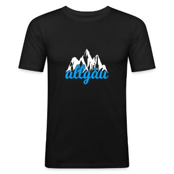 Montagnes de l’Allgäu Randonnée Escalade - T-shirt près du corps Homme - noir - Devant - Nik (191cm)