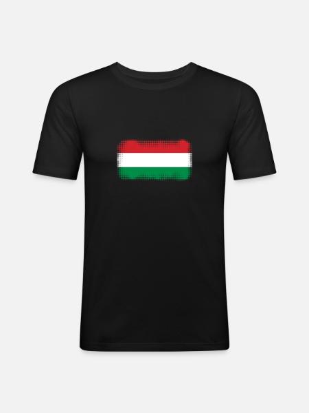 Hongrie - T-shirt près du corps Homme - noir