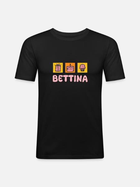 Prénom Bettina - T-shirt près du corps Homme - noir