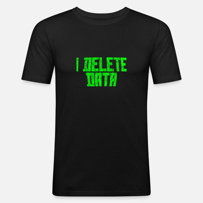 I Delete Data 3 - Männer Slim Fit T-Shirt - Schwarz