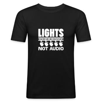 Lumières et non audio Conception de l’équipe de scène - T-shirt près du corps Homme - noir - Devant - Nik (191cm)