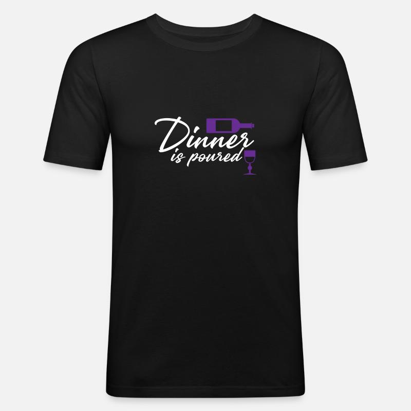 Dinner Is Poured 4 - Männer Slim Fit T-Shirt - Schwarz