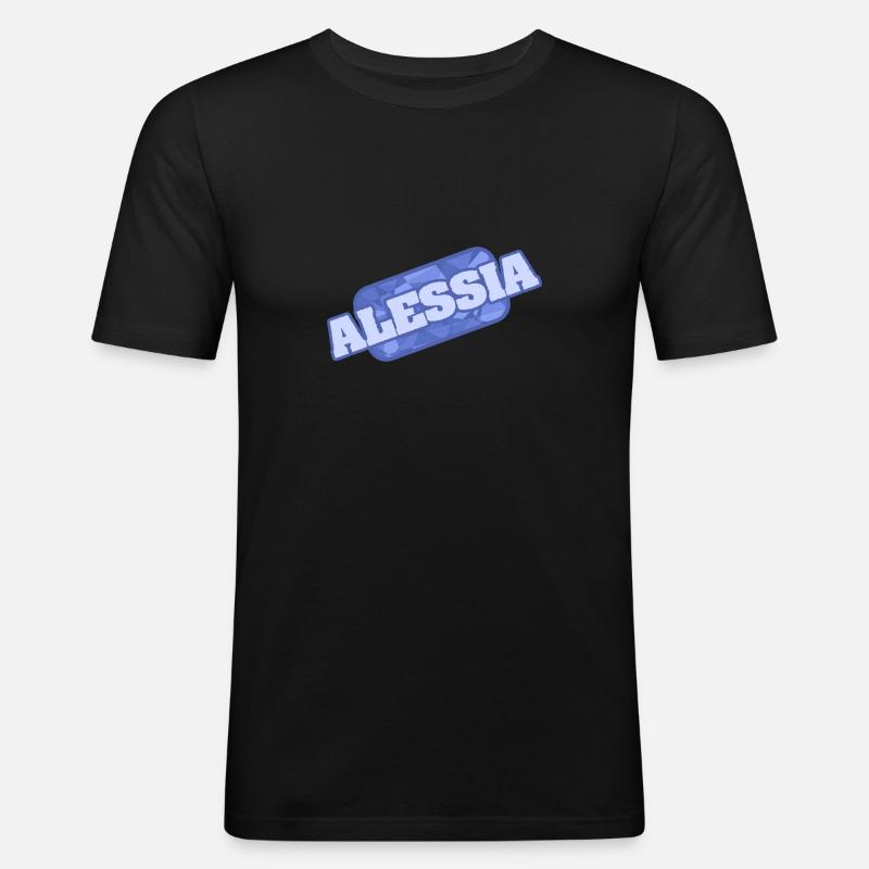 Alessia - Männer Slim Fit T-Shirt - Schwarz
