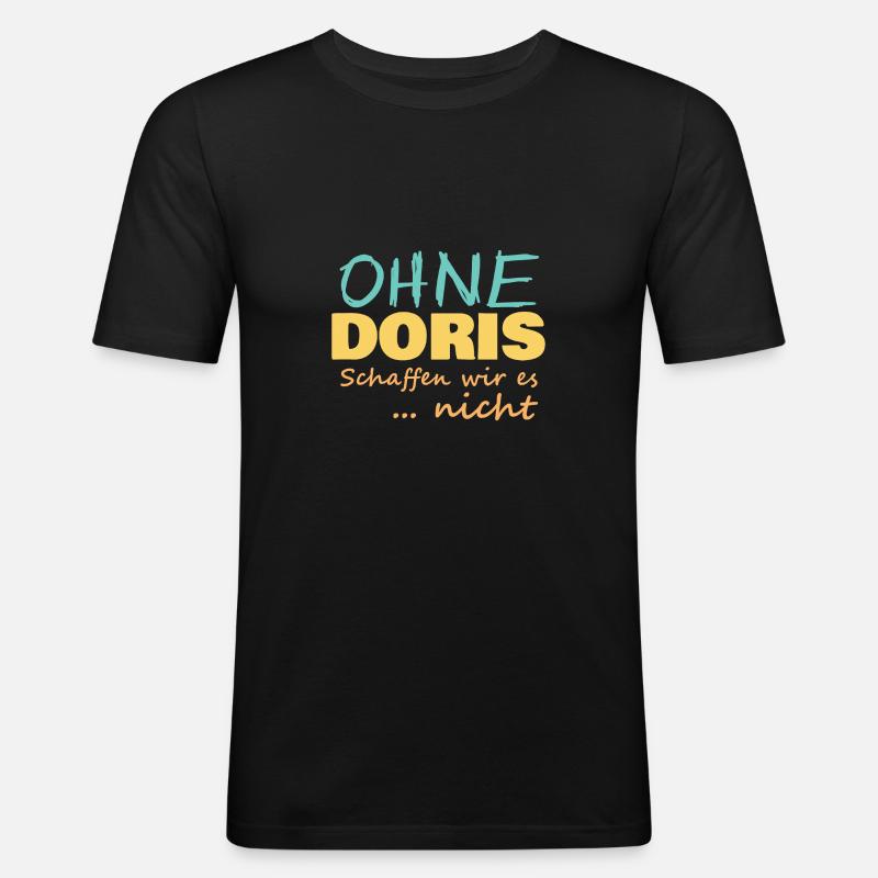 Doris - Männer Slim Fit T-Shirt - Schwarz