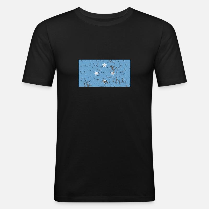 Micronésie Micronésie - T-shirt près du corps Homme - noir