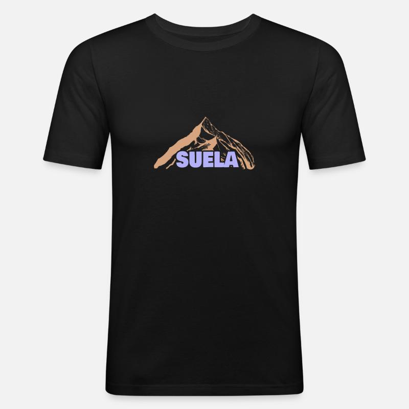 Geschenkidee Suela - Männer Slim Fit T-Shirt - Schwarz