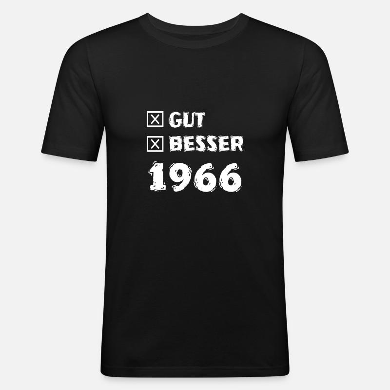 1966 - Männer Slim Fit T-Shirt - Schwarz