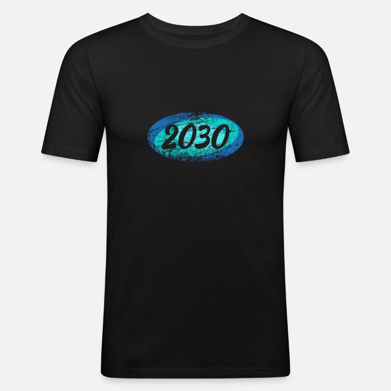 Elypse 2030 - Männer Slim Fit T-Shirt - Schwarz