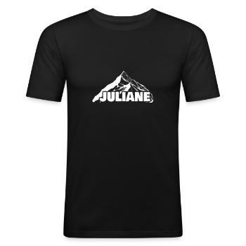 Juliane - Männer Slim Fit T-Shirt - Schwarz - Vorne - Nik (191cm)