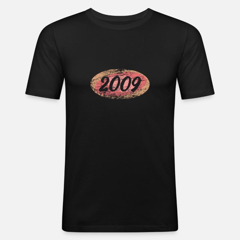 2009 - Männer Slim Fit T-Shirt - Schwarz