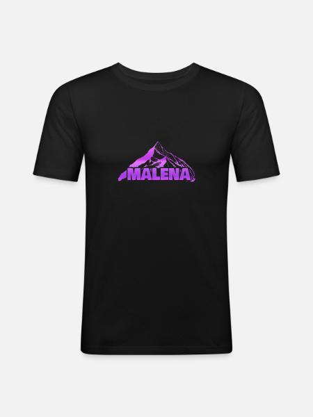 Malena as a mountain - Men's Slim Fit T-Shirt - black