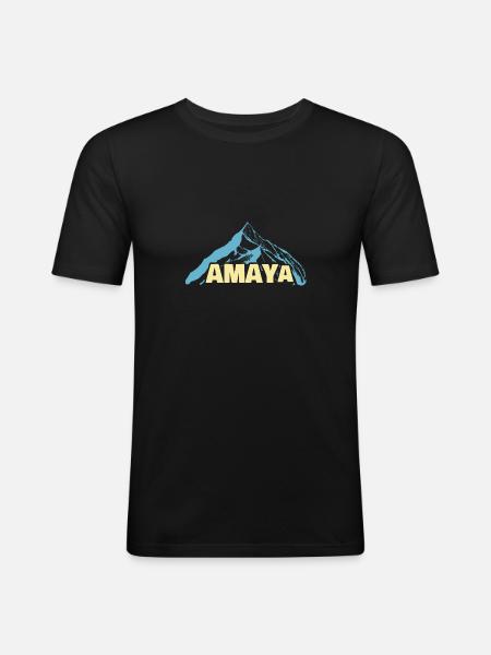 Woman's name Amaya - Men's Slim Fit T-Shirt - black