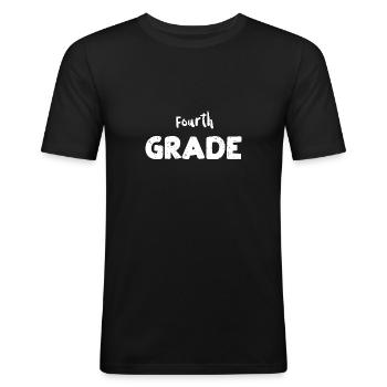 Fourth Grade - Teacher - Männer Slim Fit T-Shirt - Schwarz - Vorne - Nik (191cm)