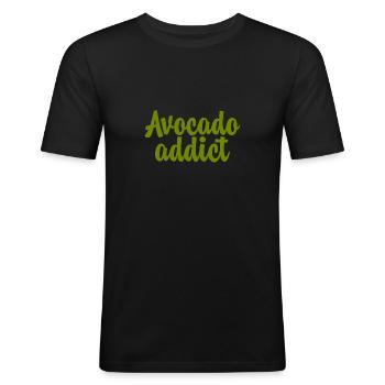 Avocado Addict - Männer Slim Fit T-Shirt - Schwarz - Vorne - Nik (191cm)