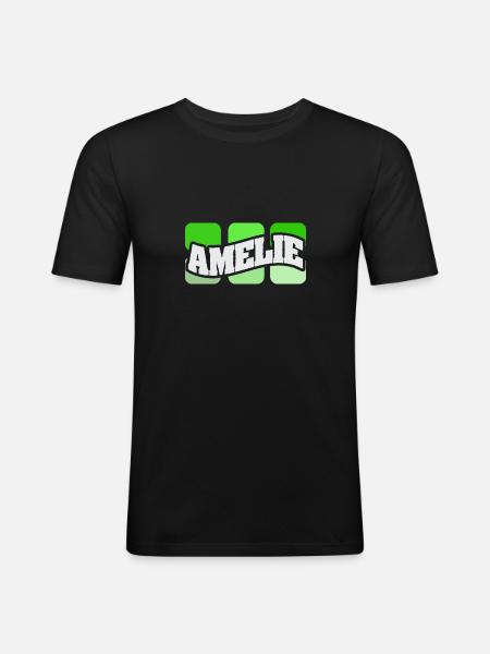 Name Amelie - Men's Slim Fit T-Shirt - black