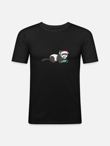 Frettchen Besitzer Frettchen - Männer Slim Fit T-Shirt - Schwarz