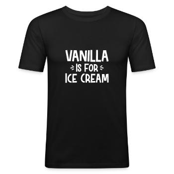 Vanilla Is For Ice Cream - T-shirt près du corps Homme - noir - Devant - Nik (191cm)