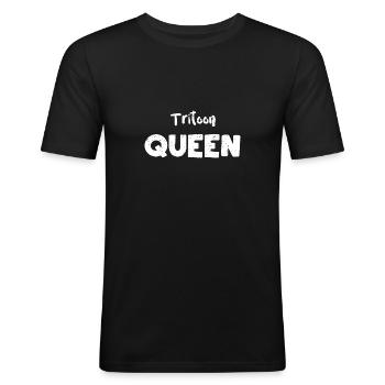 Tritoon Queen - Boating - Men's Slim Fit T-Shirt - black - Front - Nik (191cm)