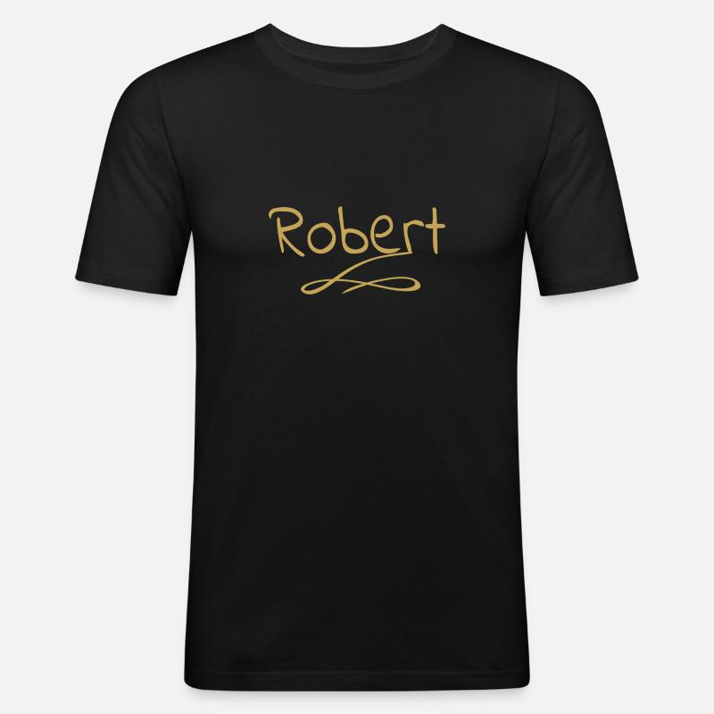robert - Männer Slim Fit T-Shirt - Schwarz