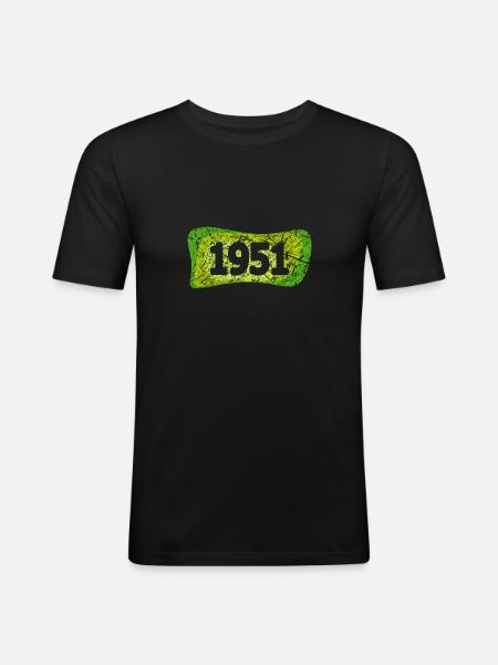 Année 1951 - T-shirt près du corps Homme - noir