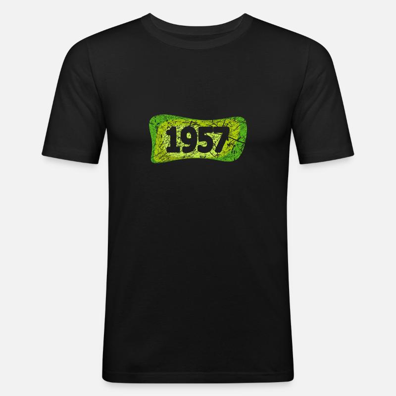 1957 - Männer Slim Fit T-Shirt - Schwarz