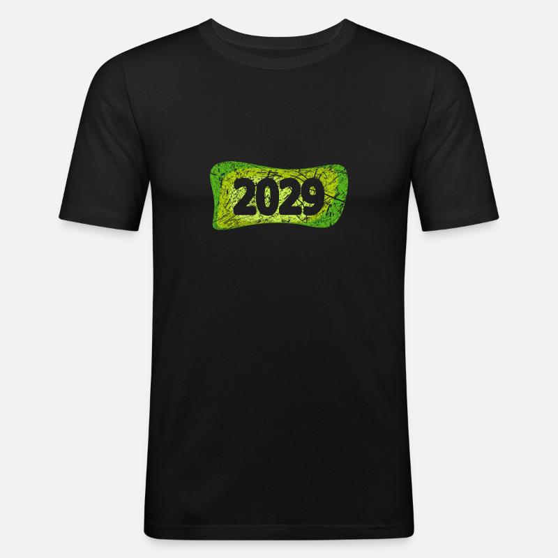 2029 - Männer Slim Fit T-Shirt - Schwarz