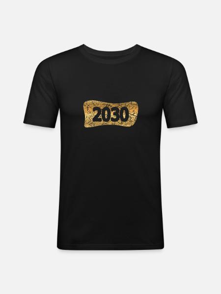 Gold Bar 2030 - Men's Slim Fit T-Shirt - black