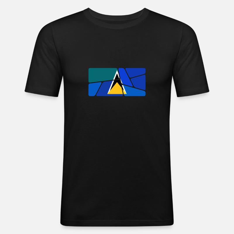 St Lucia - Männer Slim Fit T-Shirt - Schwarz