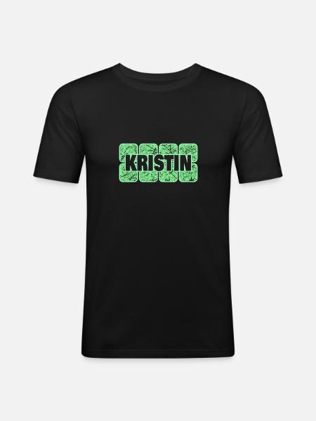 First name Kristin - Men's Slim Fit T-Shirt - black
