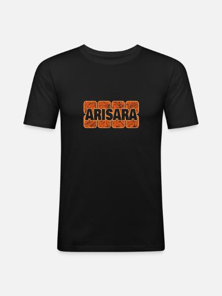 Arisara - Männer Slim Fit T-Shirt - Schwarz