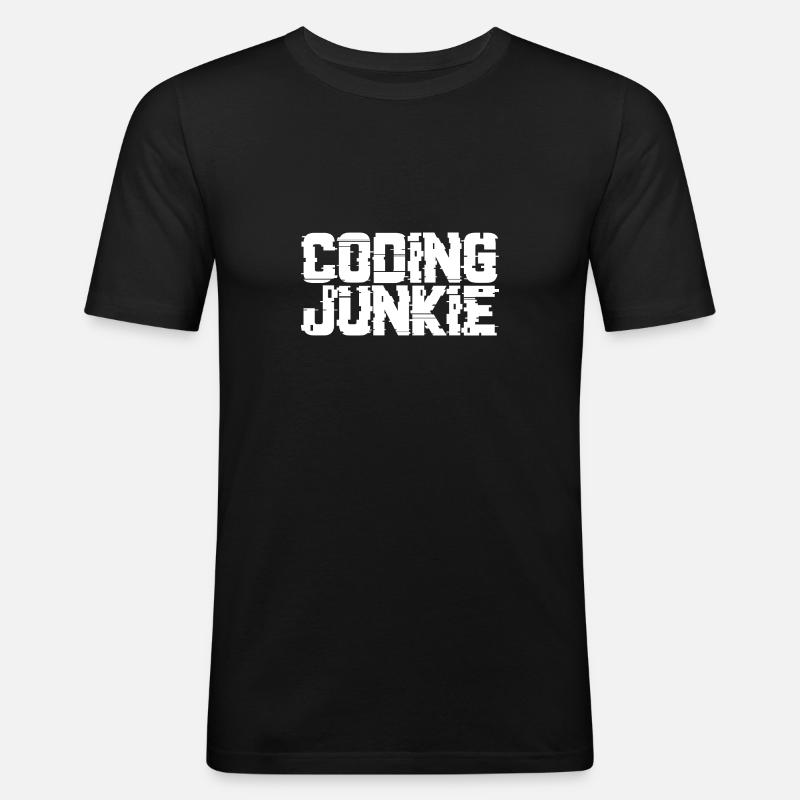 Drogué du codage - T-shirt près du corps Homme - noir