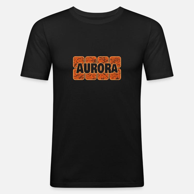 Weiblich Aurora - Männer Slim Fit T-Shirt - Schwarz