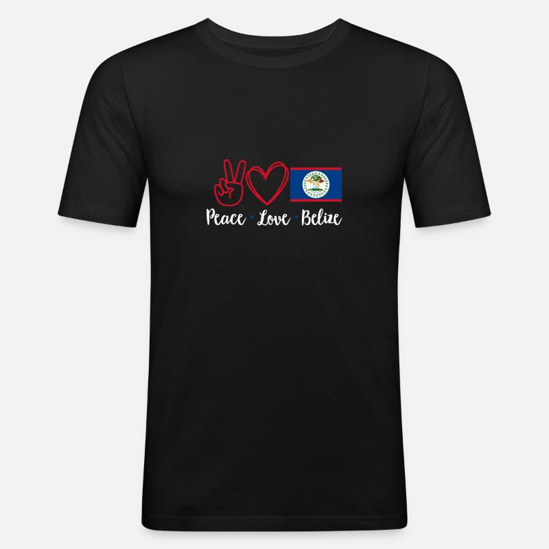 Belize Flagge Belizer - Männer Slim Fit T-Shirt - Schwarz