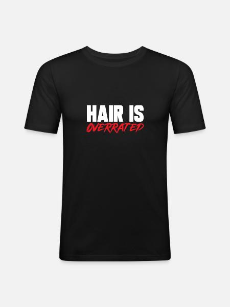 Glatze Kahlköpfigkeit Bart Glatzkopf - Männer Slim Fit T-Shirt - Schwarz