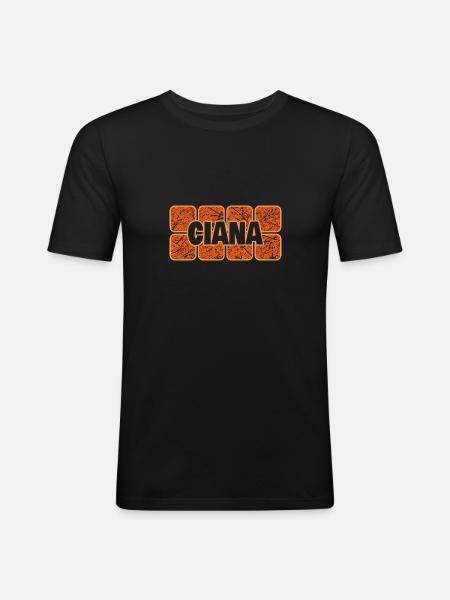 Ciana - Männer Slim Fit T-Shirt - Schwarz