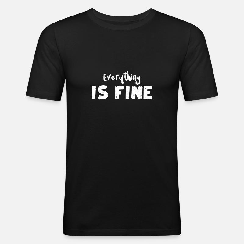 Everything Is Fine - Snake - Männer Slim Fit T-Shirt - Schwarz