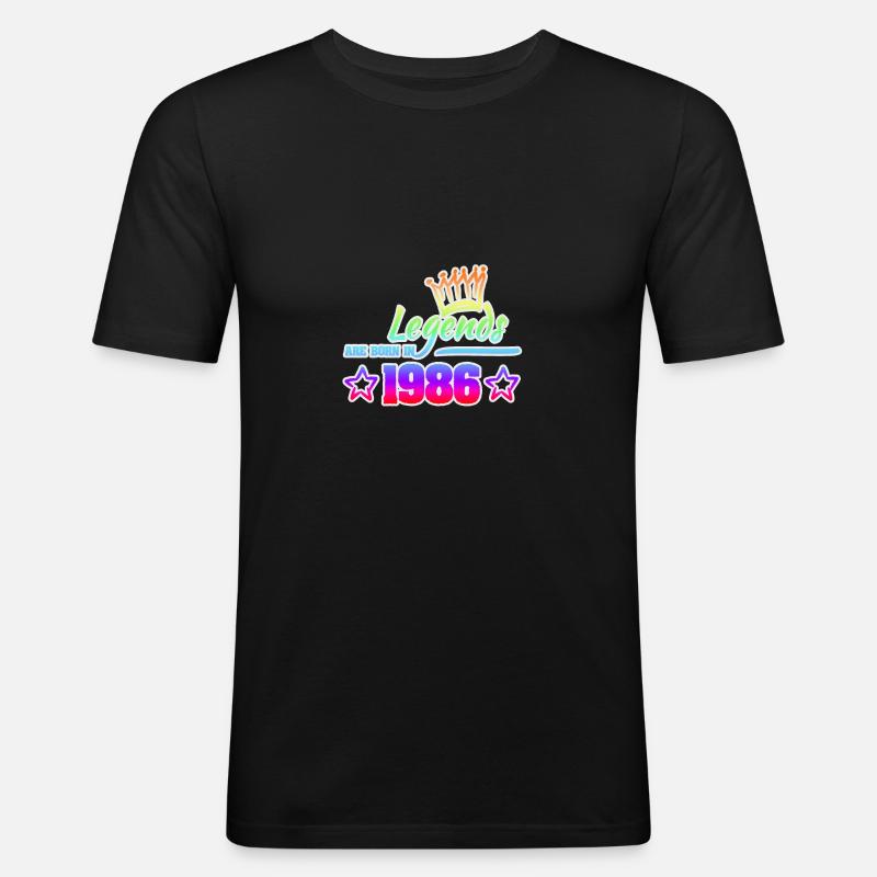 1986 - Männer Slim Fit T-Shirt - Schwarz