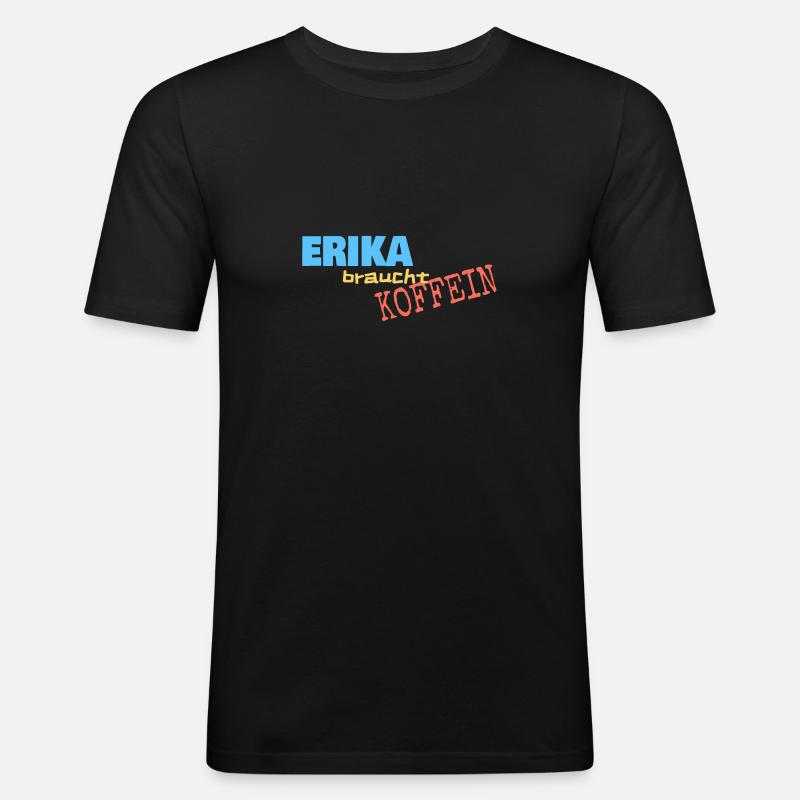 Erika - Männer Slim Fit T-Shirt - Schwarz