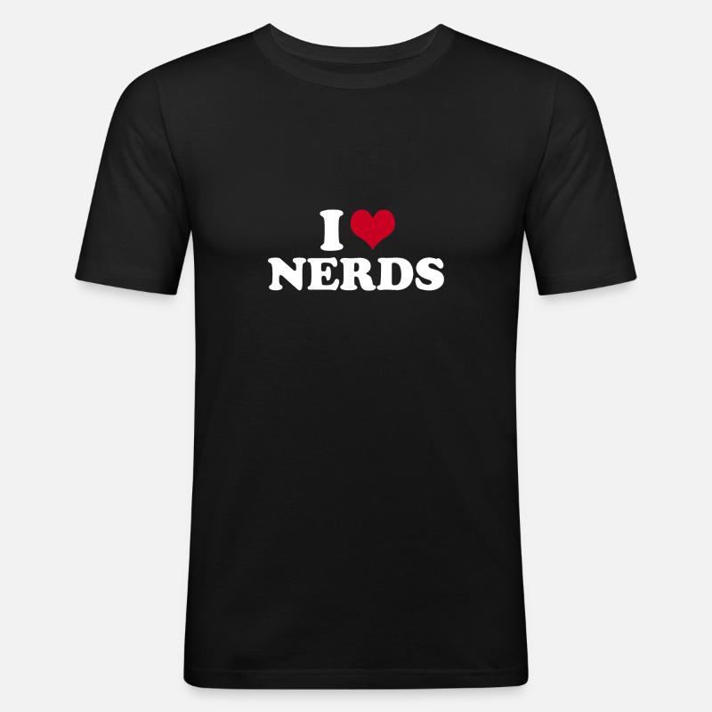 I Love Nerds Nerd - Men's Slim Fit T-Shirt - black