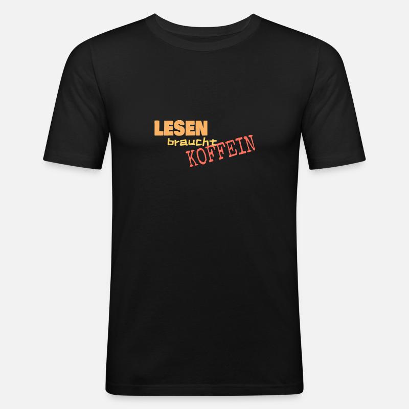 Spruch Lesen - Männer Slim Fit T-Shirt - Schwarz