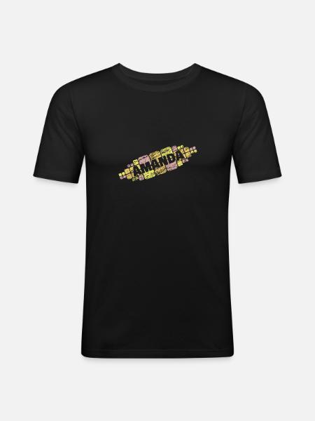Amanda - T-shirt près du corps Homme - noir