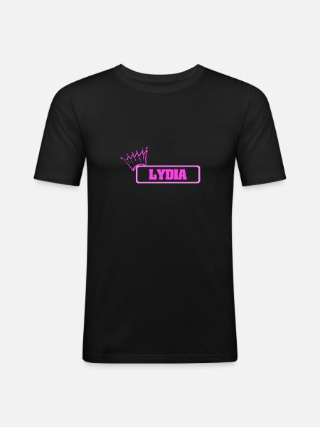 Lydia comme couronne - T-shirt près du corps Homme - noir