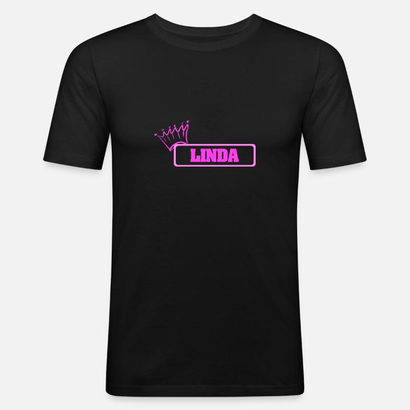 Linda als Krone - Männer Slim Fit T-Shirt - Schwarz