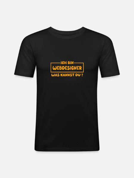 Webdesigner als Beruf - Männer Slim Fit T-Shirt - Schwarz
