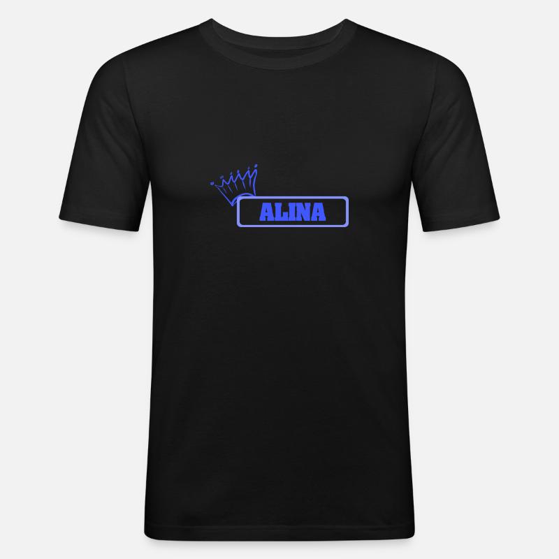 Alina - Männer Slim Fit T-Shirt - Schwarz