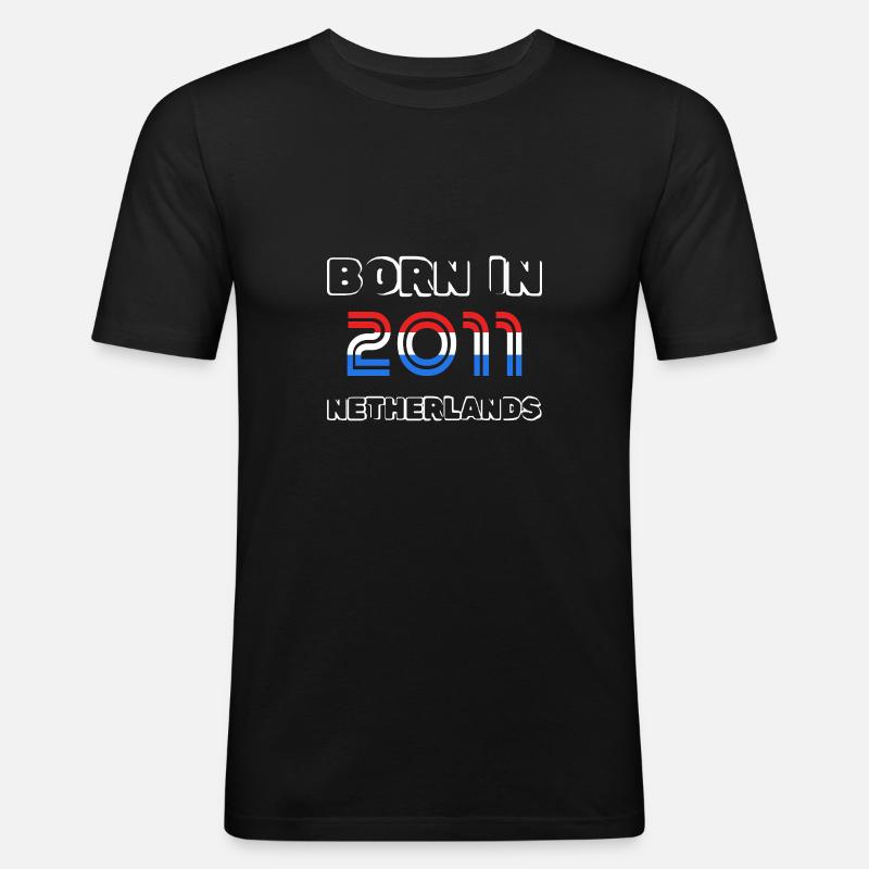 Niederlande 2011 - Männer Slim Fit T-Shirt - Schwarz