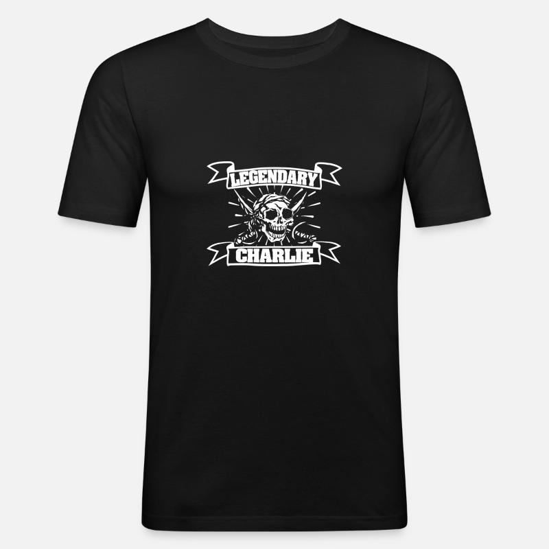 Charlie - Männer Slim Fit T-Shirt - Schwarz