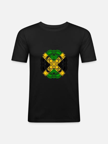 Jamaica Mandala - Men's Slim Fit T-Shirt - black
